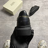 Жіночі кросівки Alexander McQueen Triple Black, чорні шкіряні кросівки александр макквін, фото 5
