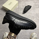 Жіночі кросівки Alexander McQueen Triple Black, чорні шкіряні кросівки александр макквін, фото 4
