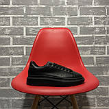 Жіночі кросівки Alexander McQueen Triple Black, чорні шкіряні кросівки александр макквін, фото 7