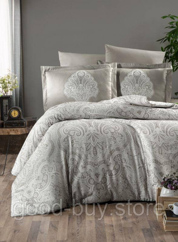 First Choice Milena Beige постільна білизна сатин евро 200х220