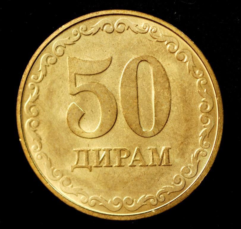 Монета Таджикистана 50 дирам 2019 г., фото 1
