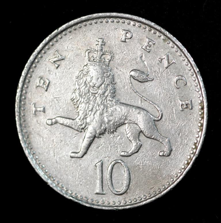 Монета Великобританії 10 пінсів 1992-96 рр.