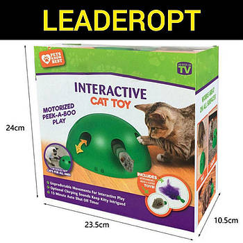 ОПТ Іграшка для кота інтерактивна підлогова зі звуком і світлом Злови мишку Pop and Play