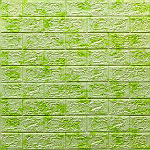 Декоративна 3D панель самоклейка під цеглу Зелений мармур 700х770х5мм (064)