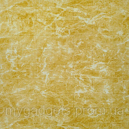 Декоративна 3D панель самоклейка під цеглу DEEP Yellow (068), фото 2