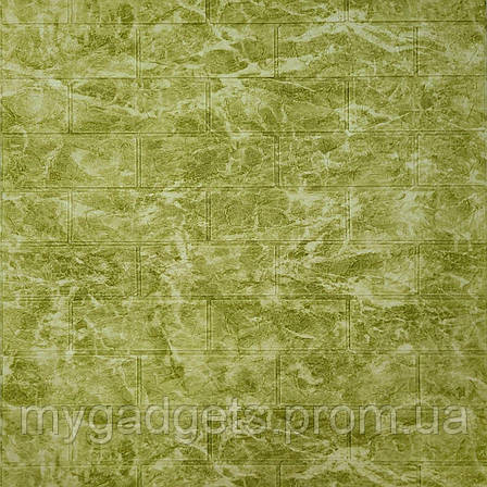 Декоративна 3D панель самоклейка під цеглу DEEP Green (069), фото 2