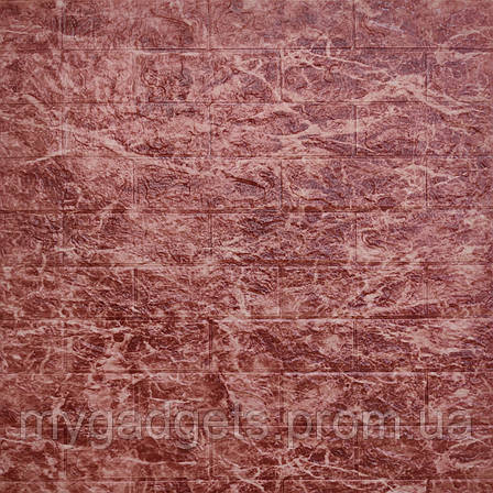 Самоклеюча декоративна 3D панель бордовий мармур 700х770х5мм (070), фото 2