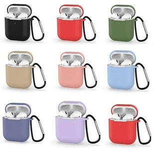 Чохол для AirPods силікон із карабіном