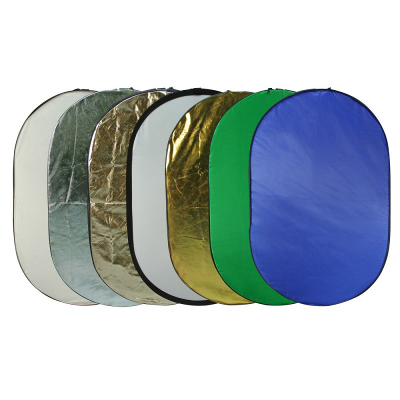 Рефлектор для фотостудії Massa 7 в 1 діаметр 100х150 см. (відбивач овальний, прямокутний)