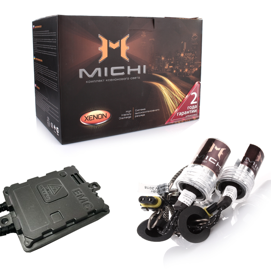 Комплект ксенону Michi 40w 12v H27 5000k Q-start (швидкий розпал ламп)