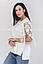 Трикотажна блуза,один рукав натуральне мереживо,колір білий, фото 2