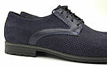 Летние туфли нубук синие с резинкой мужская обувь с перфорацией Rosso Avangard Derby RezBlu Nub Perf, фото 8
