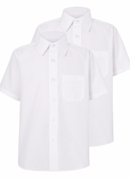 Сорочка шкільна на хлопчика біла з коротким рукавом George, розміри 104-164