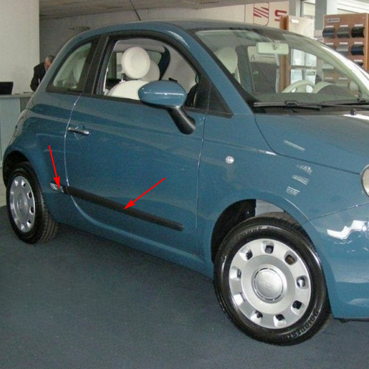 Молдинги на двері для Fiat 500 10.2007-6.2015