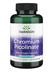 Піколінат хрому Swanson Chromium Picolinate 200 mcg 200 капс.