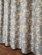 Штора льон Damask Premium сірий, фото 3