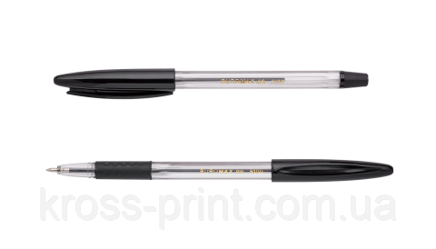 Ручка кулькова CLASSIC GRIP, 0,7 мм, пласт.корп., різ.грип, чорне чорнило