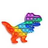 Поп ит Райдужний динозавр кольоровий Іграшка антистрес Pop It нескінченні бульбашки, фото 9