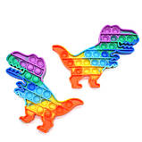 Поп ит Райдужний динозавр кольоровий Іграшка антистрес Pop It нескінченні бульбашки, фото 10