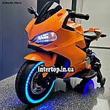 Дитячий електро двоколісний мотоцикл на акумуляторі Ducati M 4104 для дітей 3-8 років автопокраска помаранчевий, фото 9