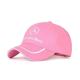 Кепка Mercedes-Benz рожева, бейсболка з логотипом авто Мереседес бенц