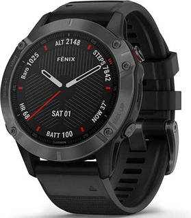 Смарт-годинник Garmin Fenix 6 Pro Sapphire Carbon Grey DLC with Black Band (010-02158-11)