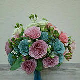 Букет відкритих блакитного троянд., фото 4