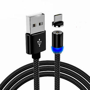 Магнітний кабель для зарядки і передачі даних USB microUSB M3, Мікро ЮСБ кабель магнітна зарядка для телефон