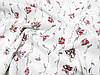 Тканина батист (підкладка) 100% хб молочного кольору "Червоні маки", фото 4