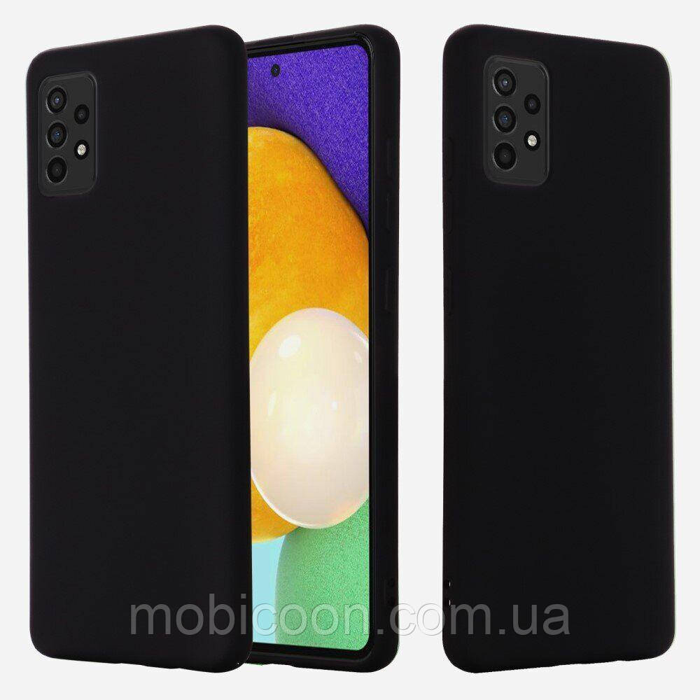 Чохол Silicone Case (c мікрофіброю) для Samsung A52 Black, фото 1
