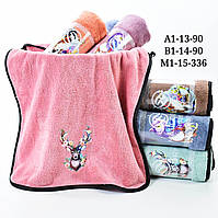 Від 6 шт.  Рушник лицьовий Лосяш фібра розмір 50*90 6 шт. в уп. купити гуртом дешево в інтернет-магазині