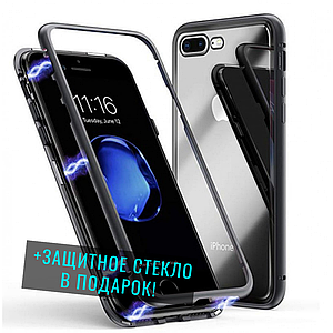 Чохол накладка xCase для iPhone 7Plus/8Plus Magnetic Case прозорий чорний