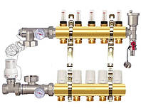 Колектор латунний "APC" на 5 контурів для теплої підлоги в зборі