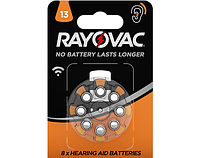 Батарейки для слуховых аппаратов RAYOVAC №13 (PR48) PR13D6A в уп 8 шт Воздушно-цинковый
