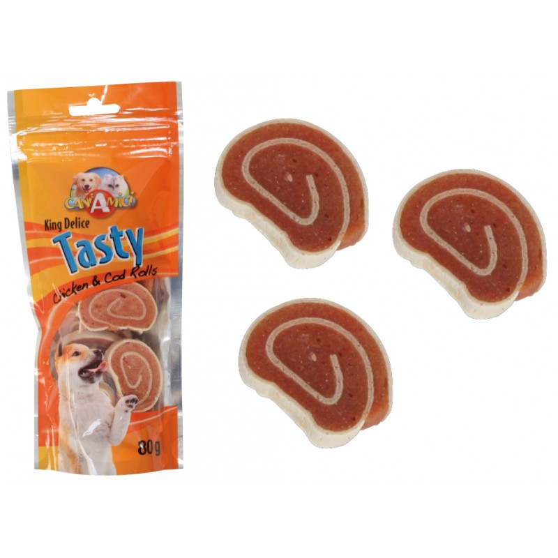 Ласощі для собак роли з куркою і тріскою Croci Tasty 80 г