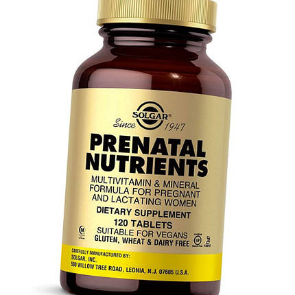 Вітаміни для вагітних та годуючих Solgar Prenatal Nutrients 120 таблеток, фото 2