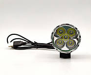 Велосипедна фара з виходом USB, на базі п'яти потужних діодів Cree XML T6, фото 7