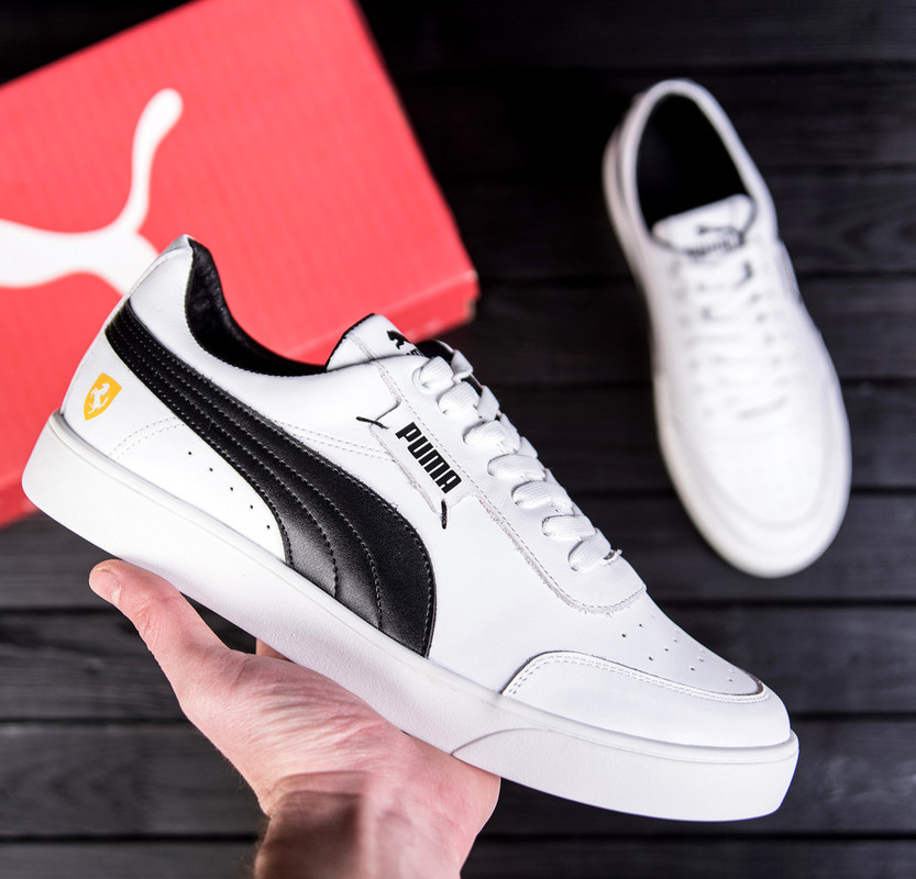 Чоловічі шкіряні білі кросівки Puma