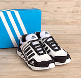 Чоловічі біло-чорні шкіряні кросівки Adidas, фото 6
