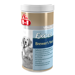 Вітаміни для собак 8in1 Excel Brewers Yeast (Ексель Бреверс для шкіри та шерсті) 1430шт