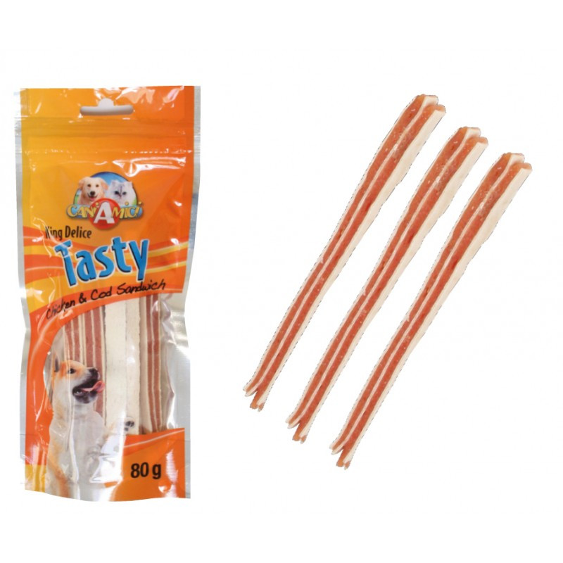 Ласощі для собак стіки з куркою і тріскою Croci Tasty 80 г