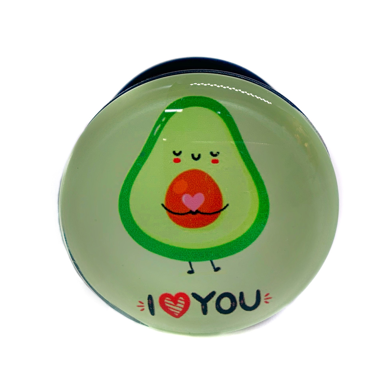 Тримач (попсокет) для телефону Trands Series with Glass (avocado I love you)