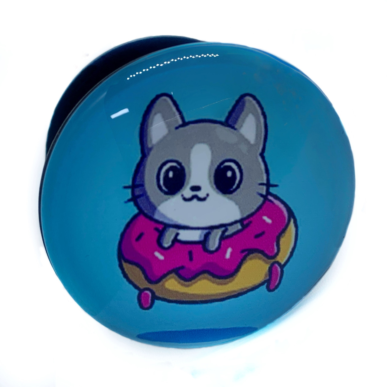 Тримач (попсокет) для телефону Trands Series with Glass (donut pink cat), фото 1