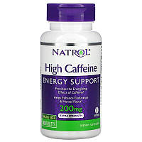 Кофеин Natrol "High Caffeine Energy Support" для энергии и выносливости, 200 мг (100 таблеток)