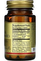 Вітамін А Солгар Solgar Vitamin A 1500 mcg (5000 IU) 100 таб, фото 6