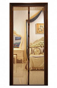 Дверна антимоскітна сітка-штора Magic Mesh на магнітах 100 х 210 см. ТЕМНО-КОРИЧНЕВА