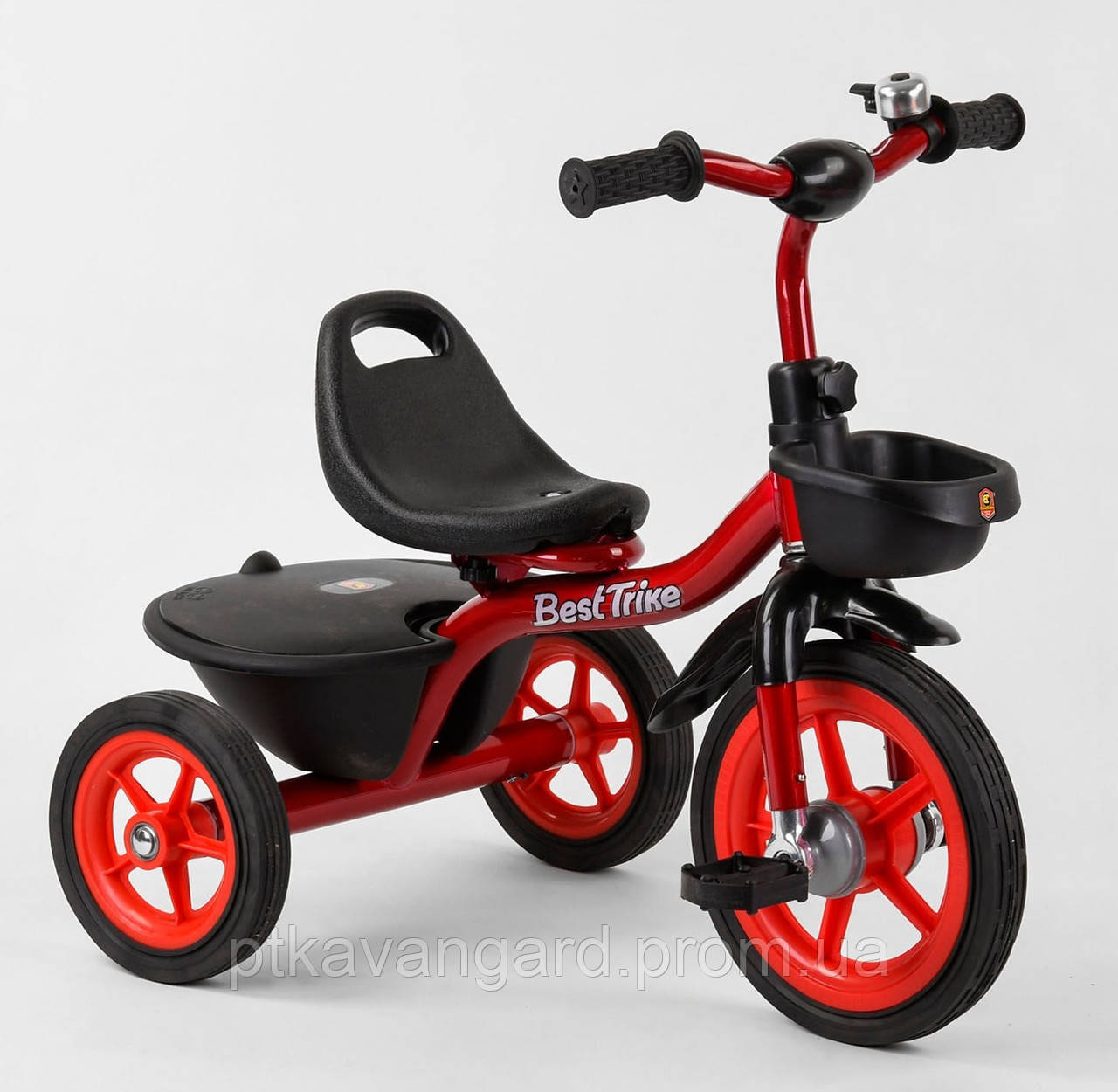Дитячий триколісний Велосипед для дітей Червоний Best Trike BS-1788 гумові колеса, 2 корзини, дзвіночок
