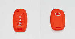 Силіконовий чохол на викидний ключ Kia 4 кнопки новий тип червоний