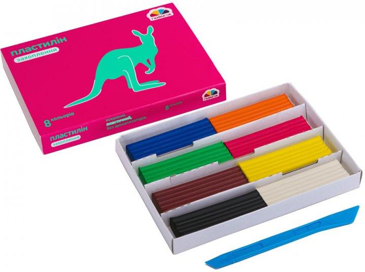 Пластилин Гамма Увлечение 160г 8 цветов + стек, фото 1