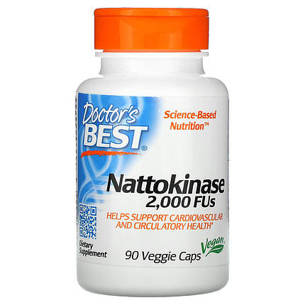 Наттокиназа Doctor's s Best Nattokinase 2,000 FUs 90 капс., фото 1